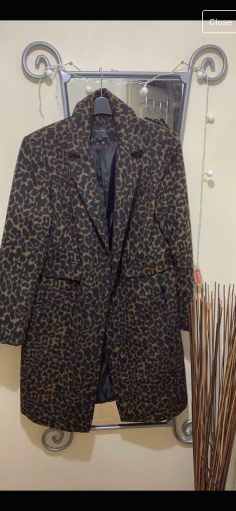 leopard print coat size 16